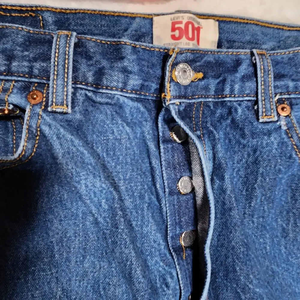Y2K Levis‎ XX 501 Straight Leg Button Fly Red Tab Jeans 36x34 Fits 34x31 Cotton